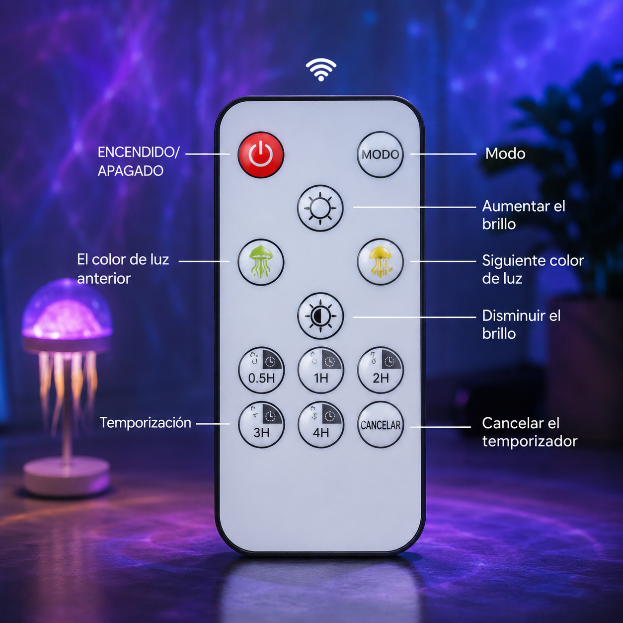 Lámpara Medusa Proyector Galaxia